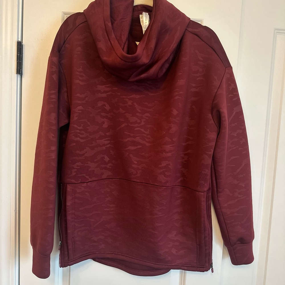 Fabletics Athleisure Maroon Cowl Neck Sweatshirt
